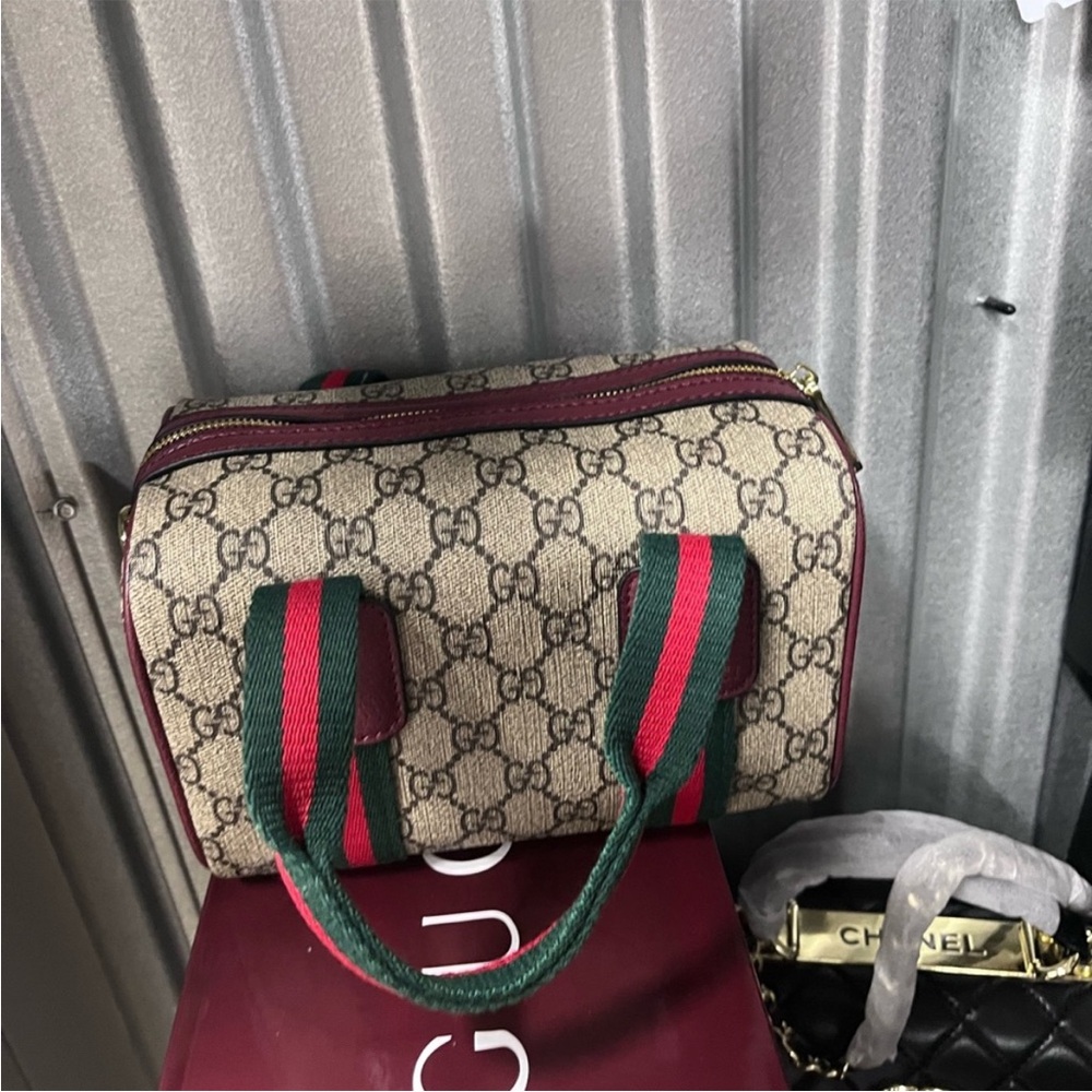 Elegant fashion  Beige and Green Satchel